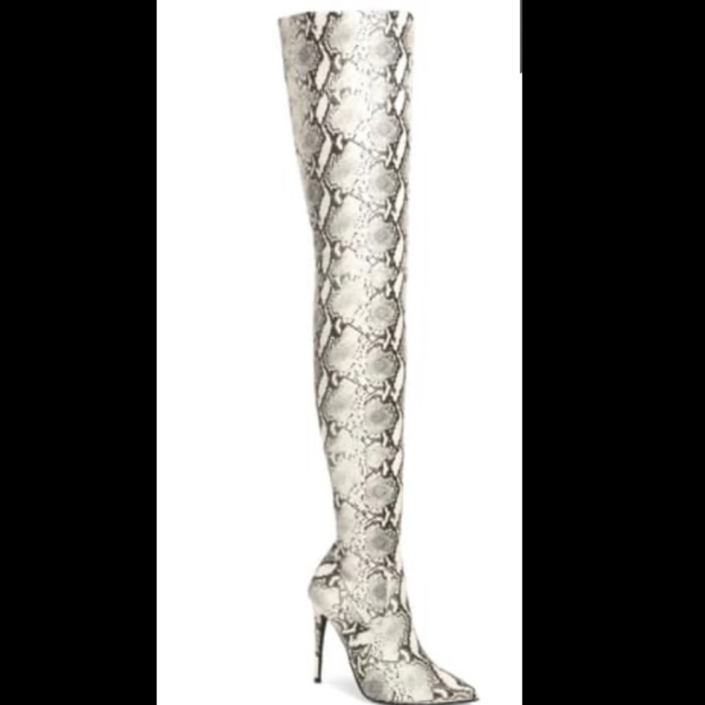 Steve Madden Snake Print Over the Knee Boots